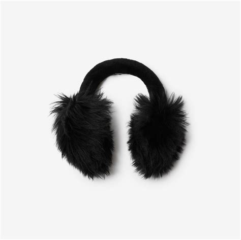 burberry ear muffs|burberry fluffy shearling.